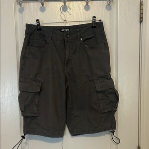 Hot Topic Gray Cargo Shorts with Drawcord Hems